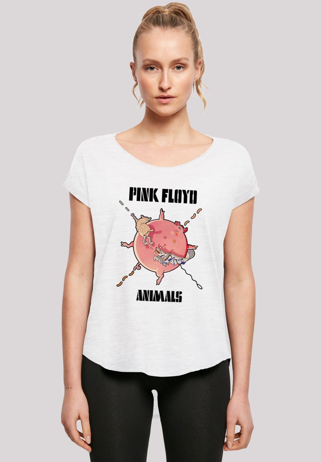 

Футболка с принтом PINK FLOYD ANIMALS PIG F4NT4STIC, белый