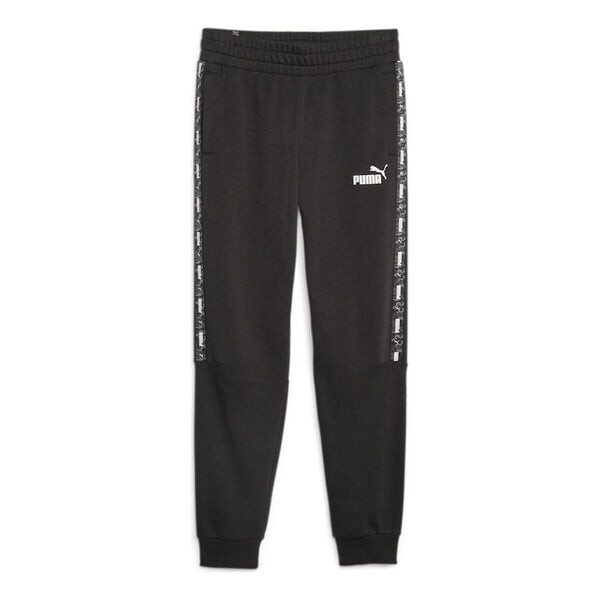 

Брюки ess tape camo sweatpants 'black' Puma, черный