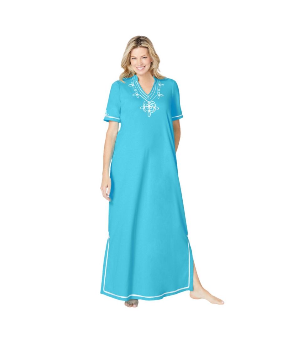 

Вязаный домашний халат Only Necessities больших размеров с декором Only Neccessities, Caribbean blue