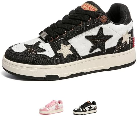 

Ретро-кроссовки на платформе в винтажном стиле для женщин и мужчин, модные повседневные, в стиле Y2K, для скейтбординга Acaritouch, черный