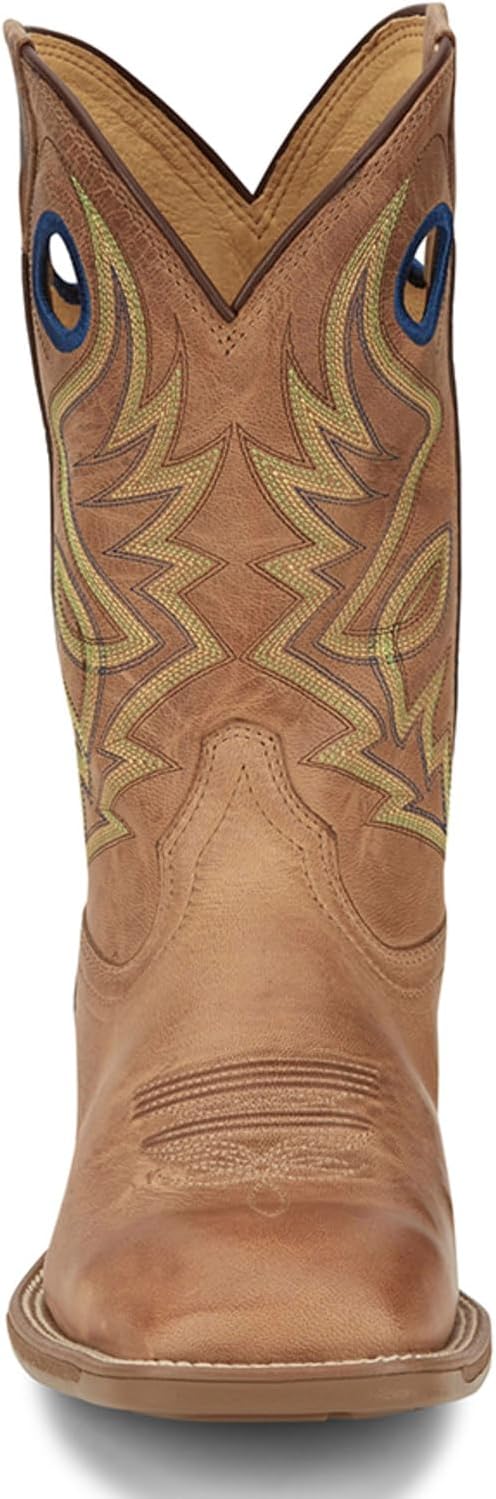 Мужские повседневные сапоги Justin Boots Pickett с квадратным носком, 28 см, средняя голень - коричневые — фото 4
