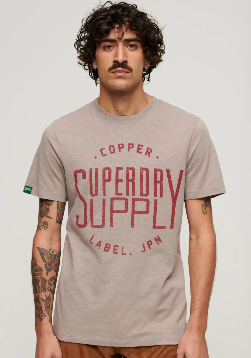 

Футболка Superdry "МЕДНАЯ ЭТИКЕТКА WORKWEAR TEE", бежевый