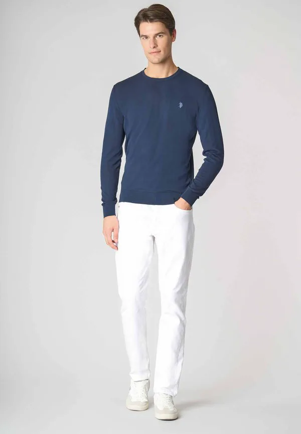 Креповый свитер с круглым вырезом U.S. Polo Assn., Blu — фото 2