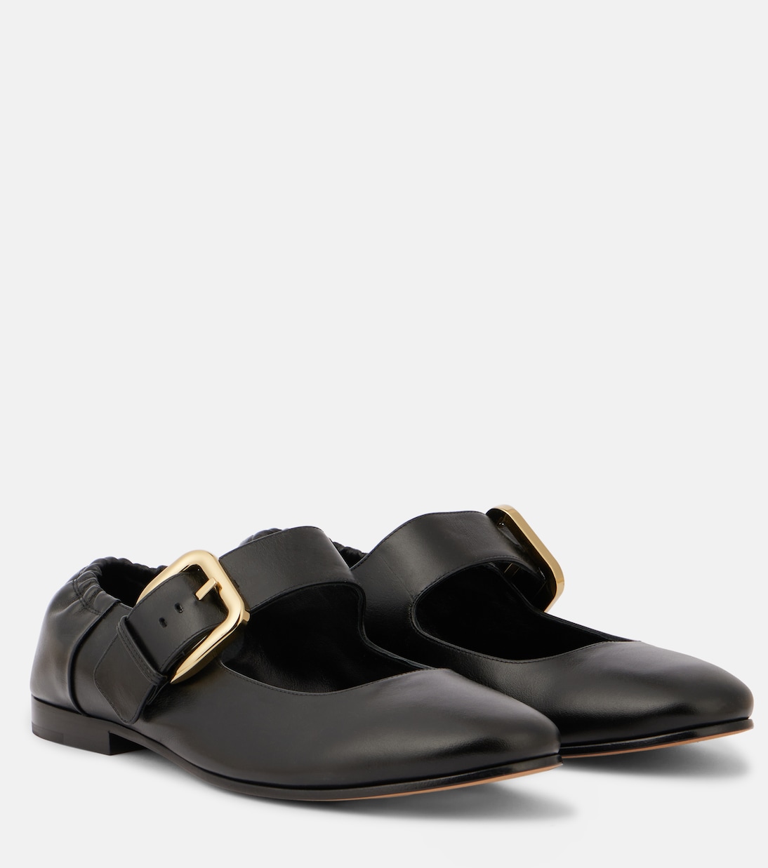 Кожаные балетки Mary Jane Astaire Bottega Veneta, черный