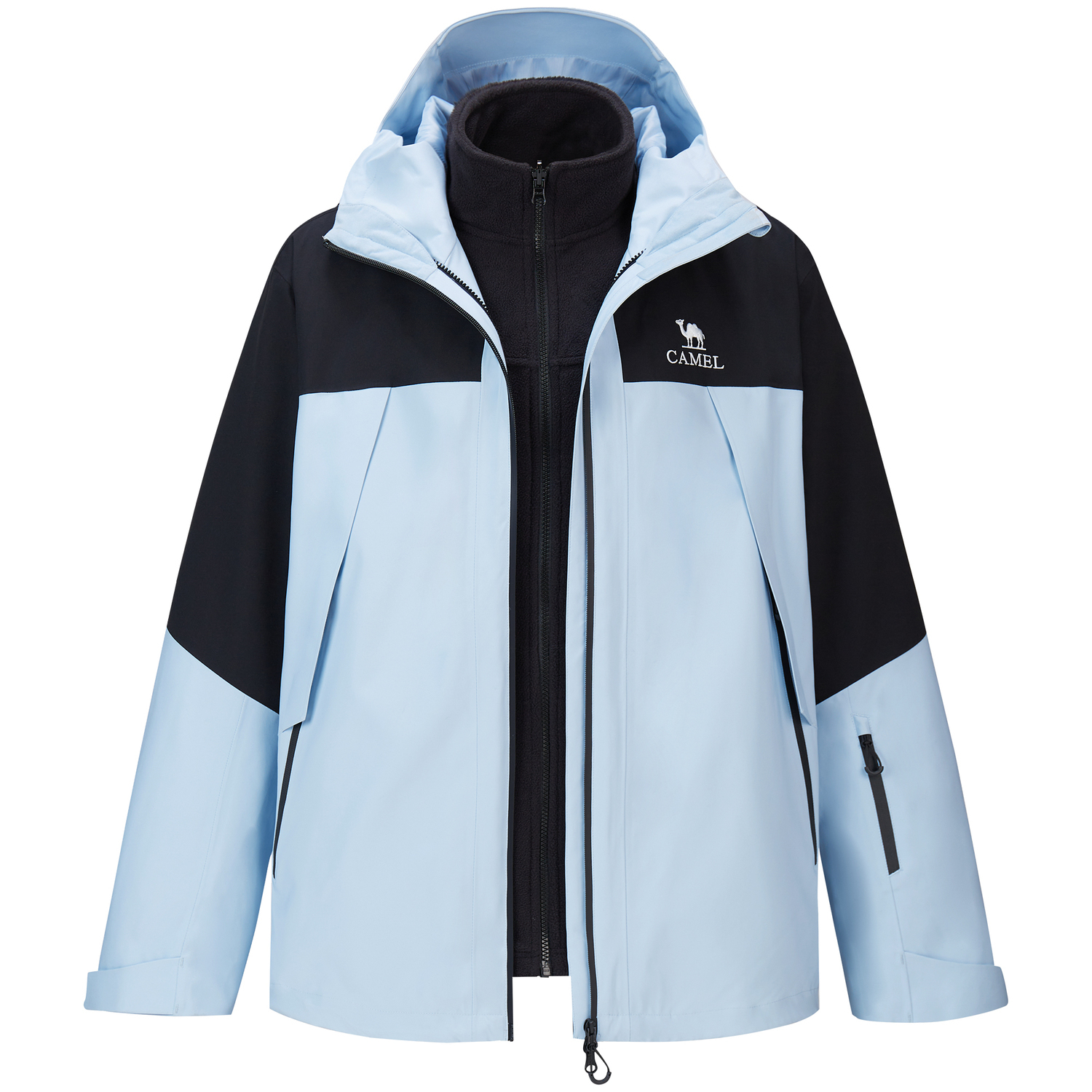 

Ветровка 3 в 1 мужская с подкладкой из водостойкой, маслоотталкивающей, ветрозащитной и износостойкой Polar Fleece CAMEL, distant mist синий/phantom черный