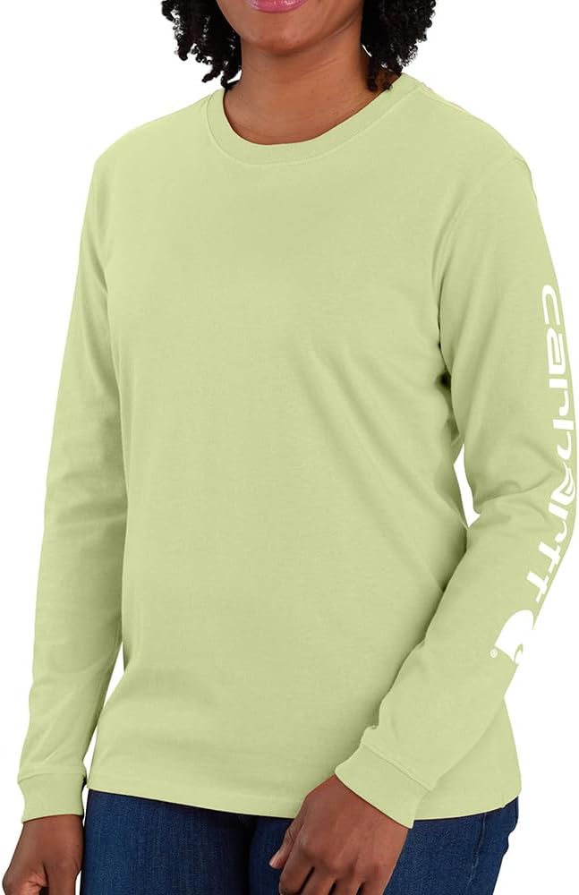 

Carhartt женская футболка с логотипом на рукаве, свободный крой, тяжелый хлопок, длинный рукав, Early Spring
