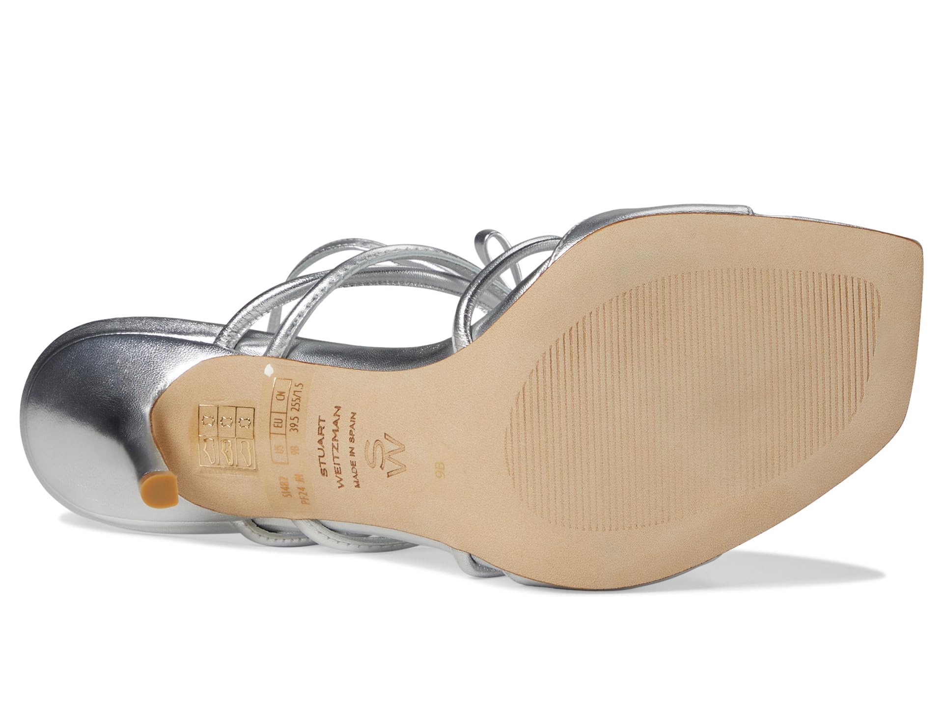 Туфли Stuart Weitzman Tully 100 Sandal, серебряный — фото 3