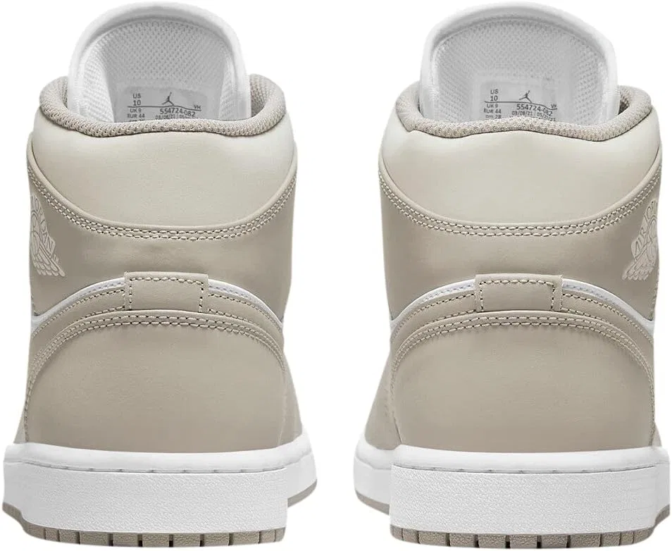 Кроссовки Air Jordan 1 Mid, Nike, цвет College Grey Light Bone White — фото 4