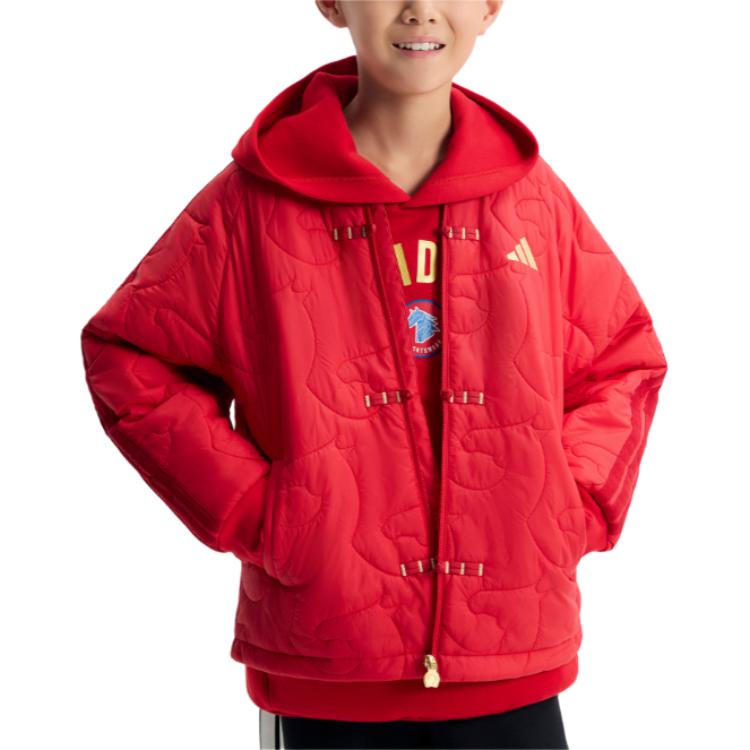 Стеганая куртка FW25 SPORTSWEAR с утеплителем для детей Adidas, светлый scarlet — фото 4