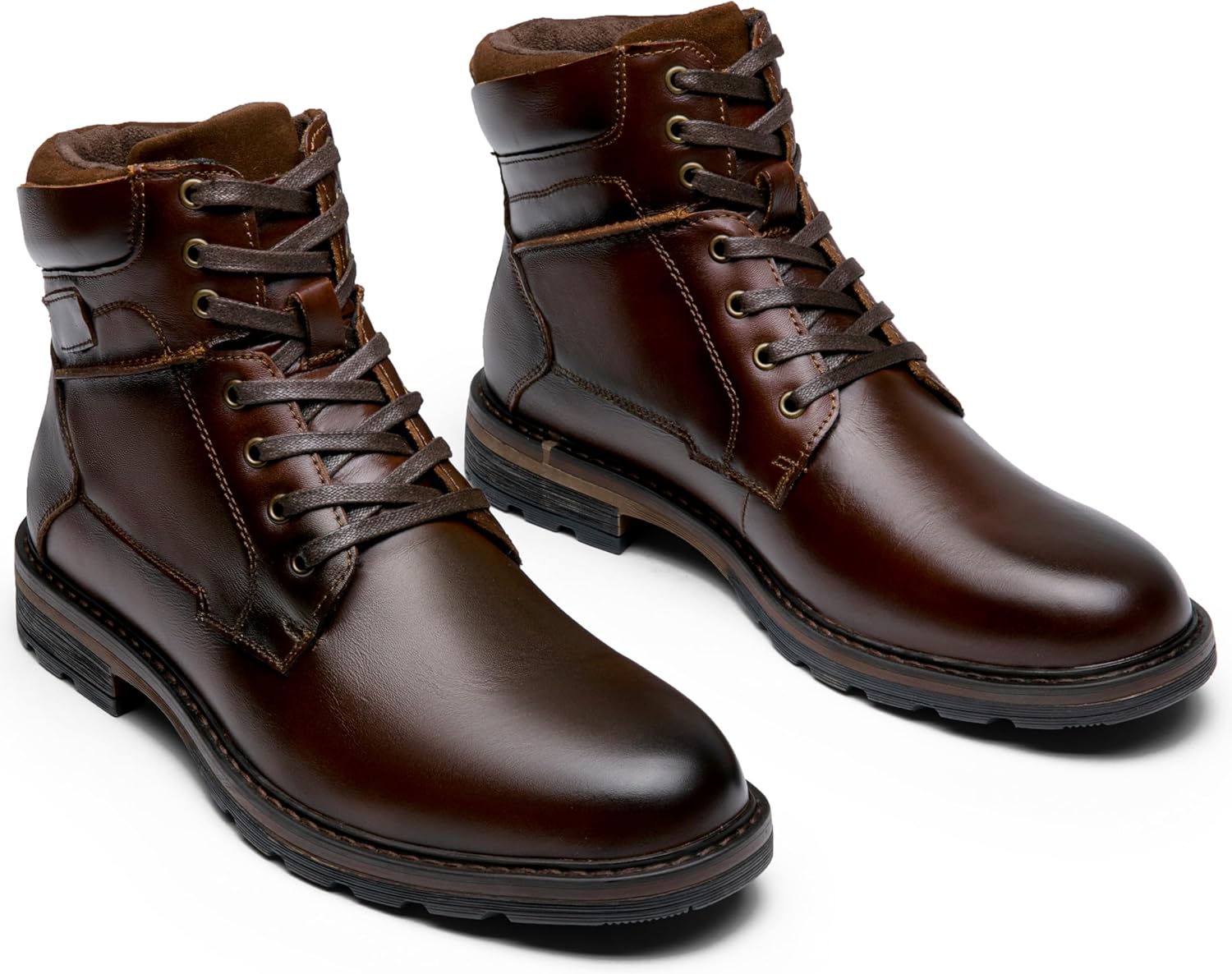 Мужские повседневные ботинки Jousen Chukka из кожи для делового стиля, красный — фото 4