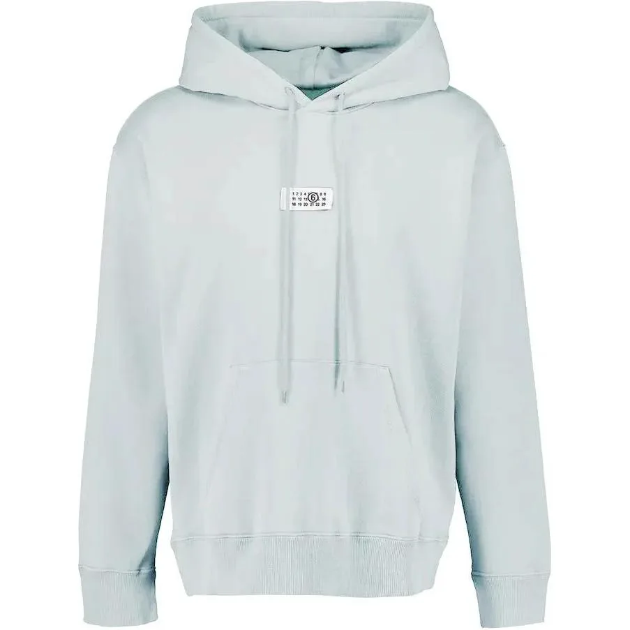

Худи с принтом Numbers и шнурком MM6 Maison Margiela, светло-синий
