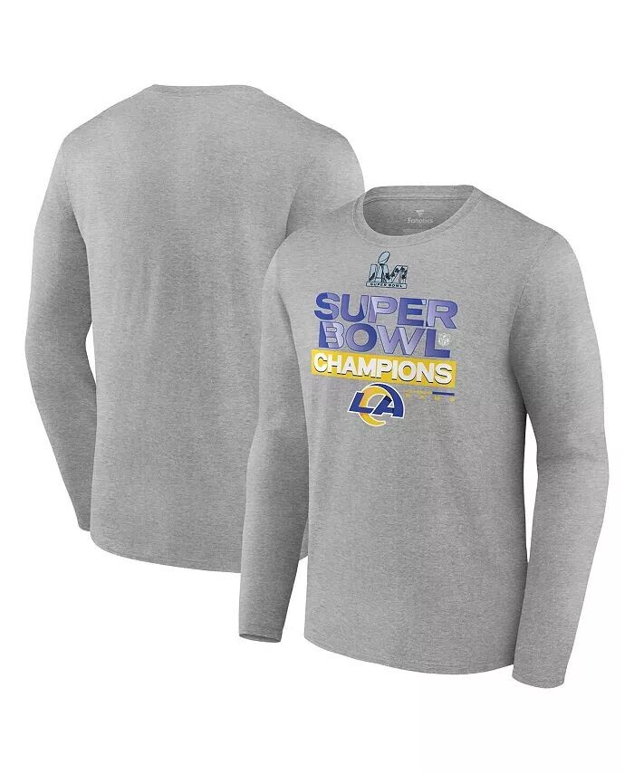 

Мужская серая футболка с длинным рукавом из коллекции трофеев Los Angeles Rams Super Bowl LVI Champions Locker Room Fanatics