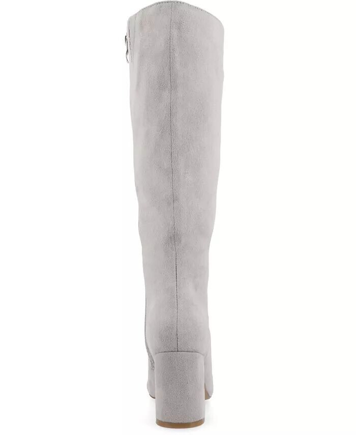 Женские сапоги Ameylia Wide Width Wide Calf Heel с высокими коленями Journee Collection, серый — фото 3