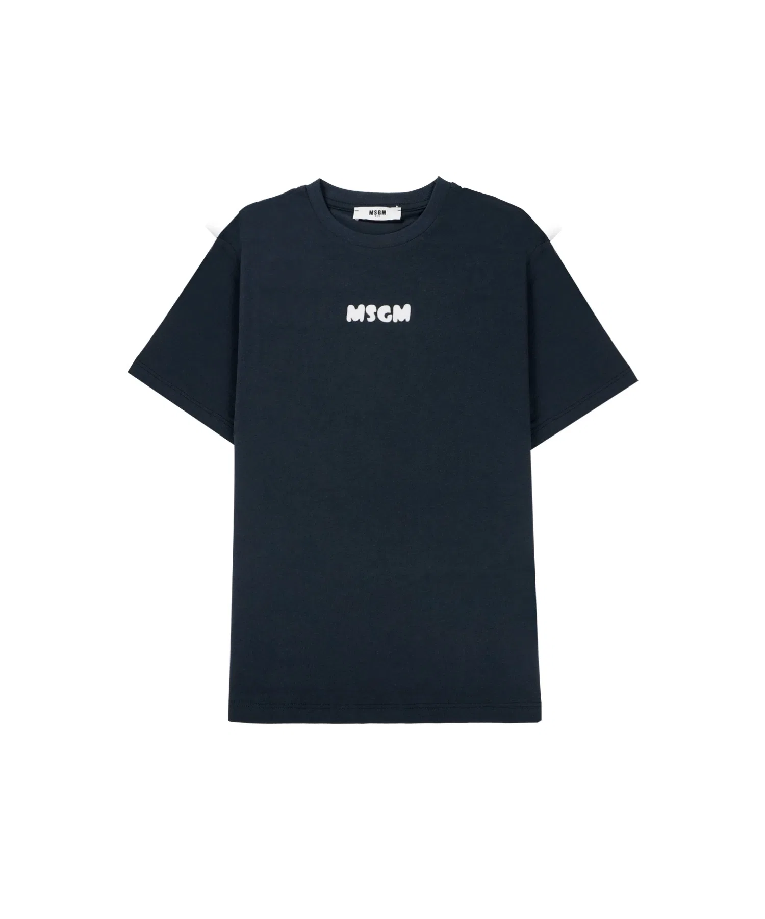 Детская футболка MSGM KIDS с логотипом тёмно-синяя