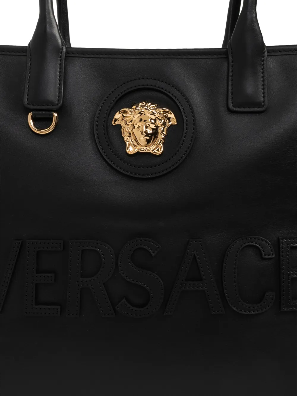 Сумка-тоут с пластиной Медузы Versace, черный — фото 4