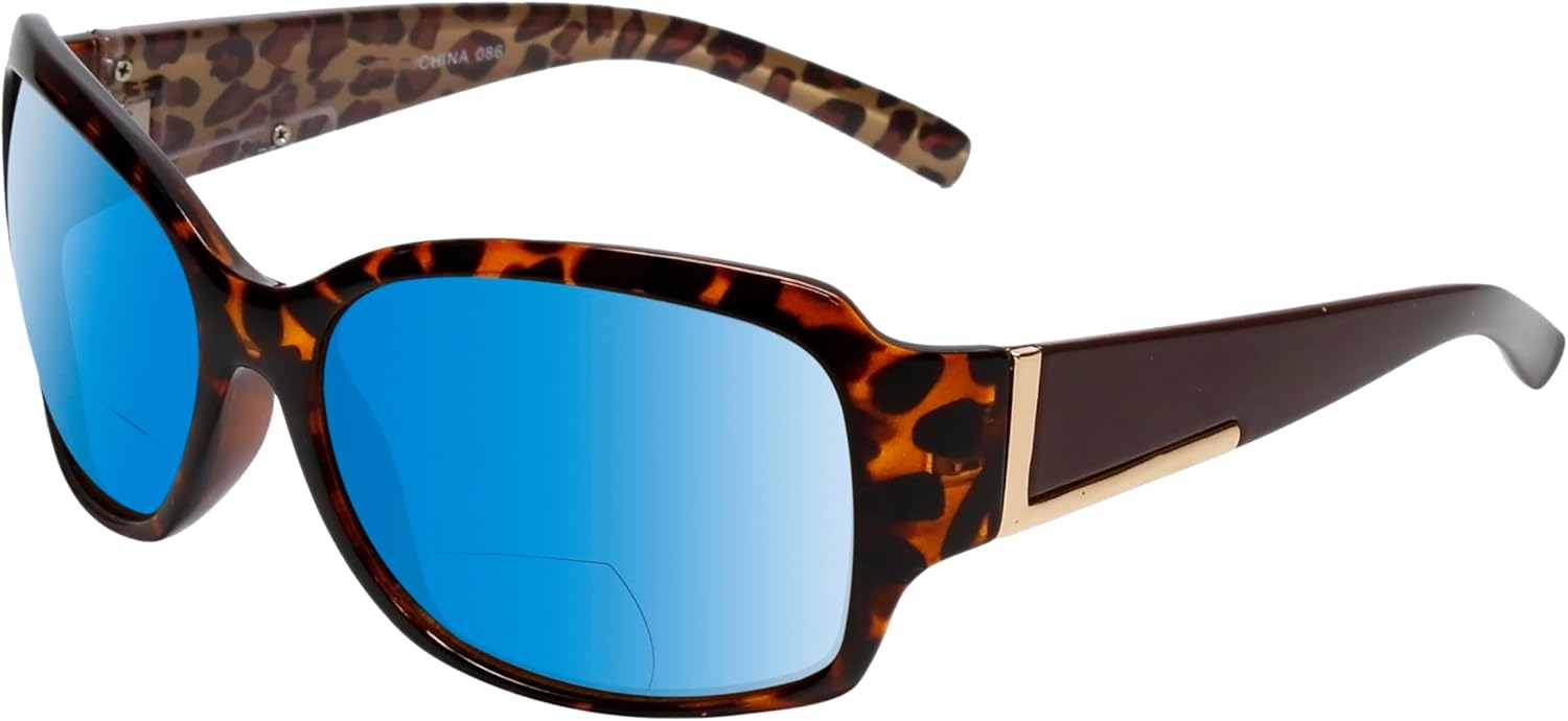 

Солнцезащитные очки для чтения Calabria RE3560BF-AP с бифокальными линзами, поляризованные или неполяризованные, женские, модные, Tortoise Havana Cheetah/Polarized Blue Mirror