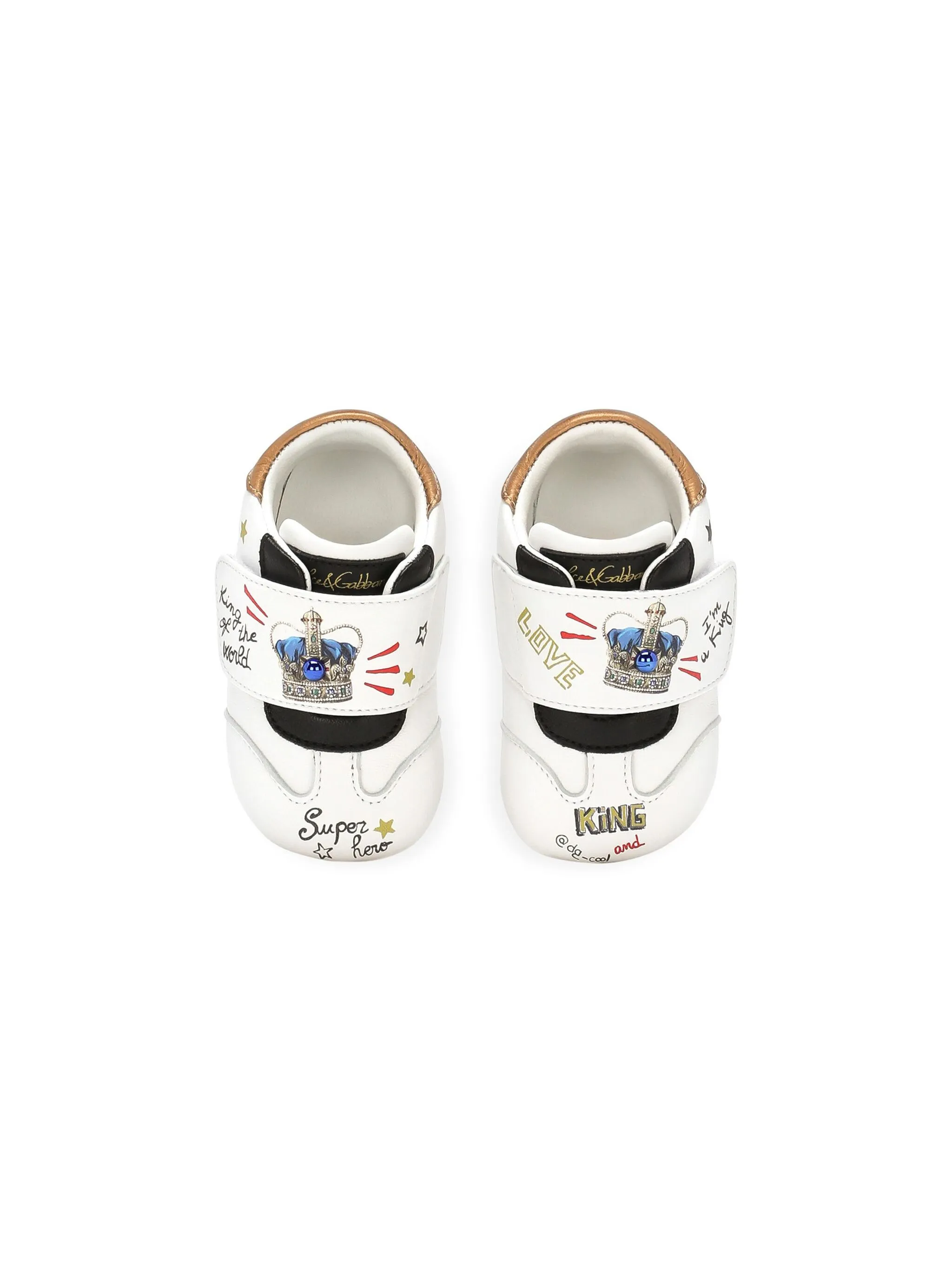 Кеды на липучках с графичным принтом Dolce & Gabbana Kids, белый — фото 4