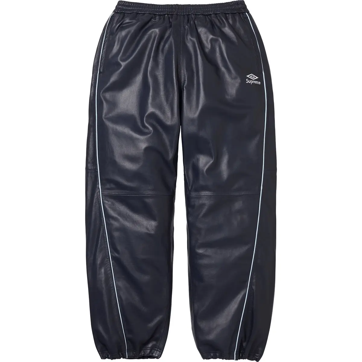 Кожаные спортивные штаны umbro collaboration fw25 week4 вязаные Supreme, черный — фото 3