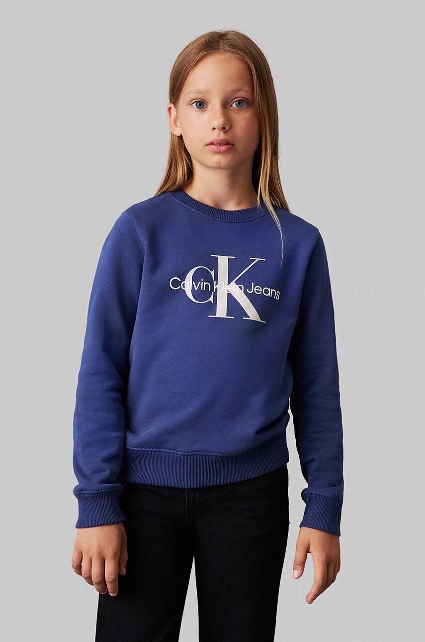 Хлопковая толстовка Calvin Klein Jeans для мальчика/девочки, синий — фото 2