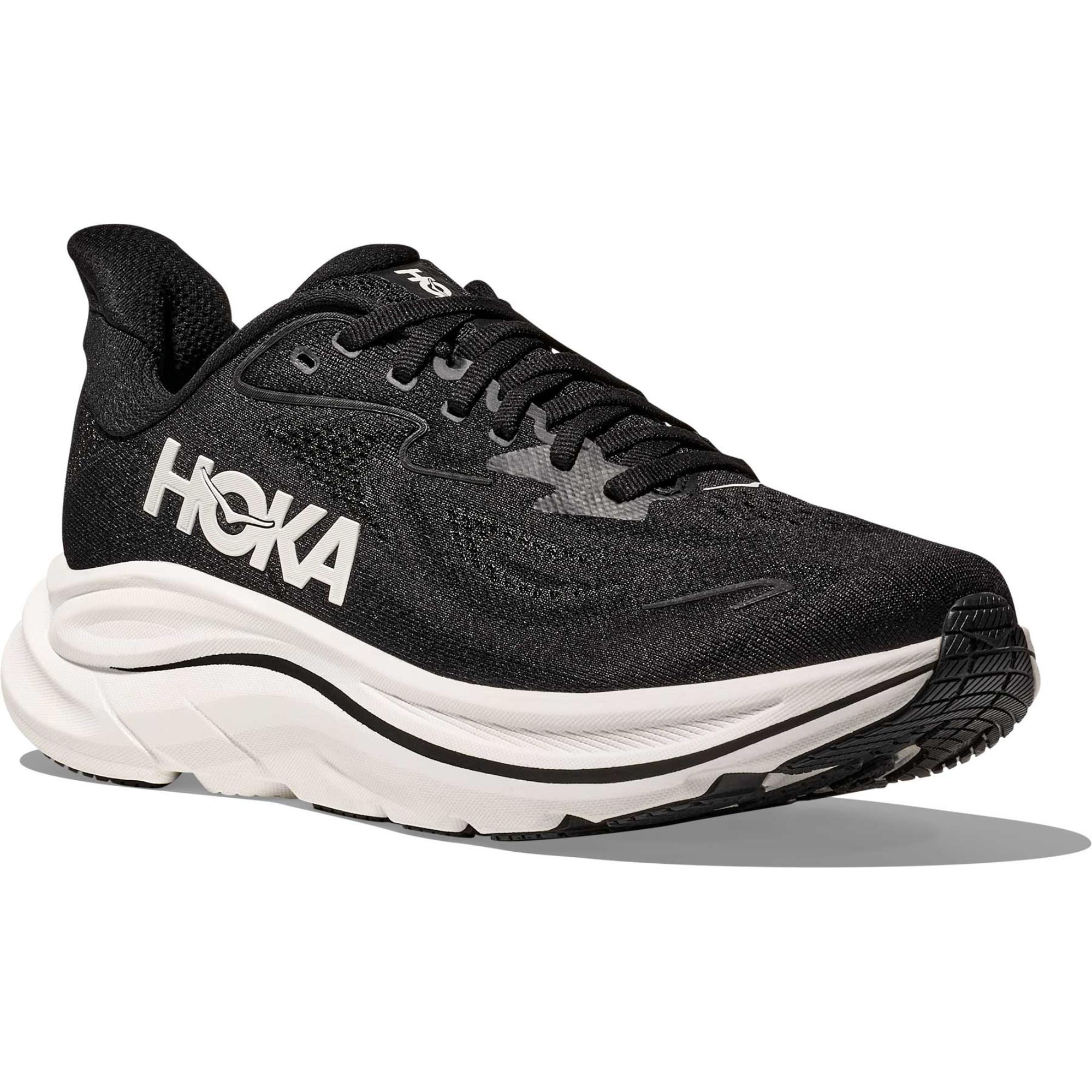 Мужские беговые кроссовки Clifton 10 Wide HOKA, Black/White — фото 2