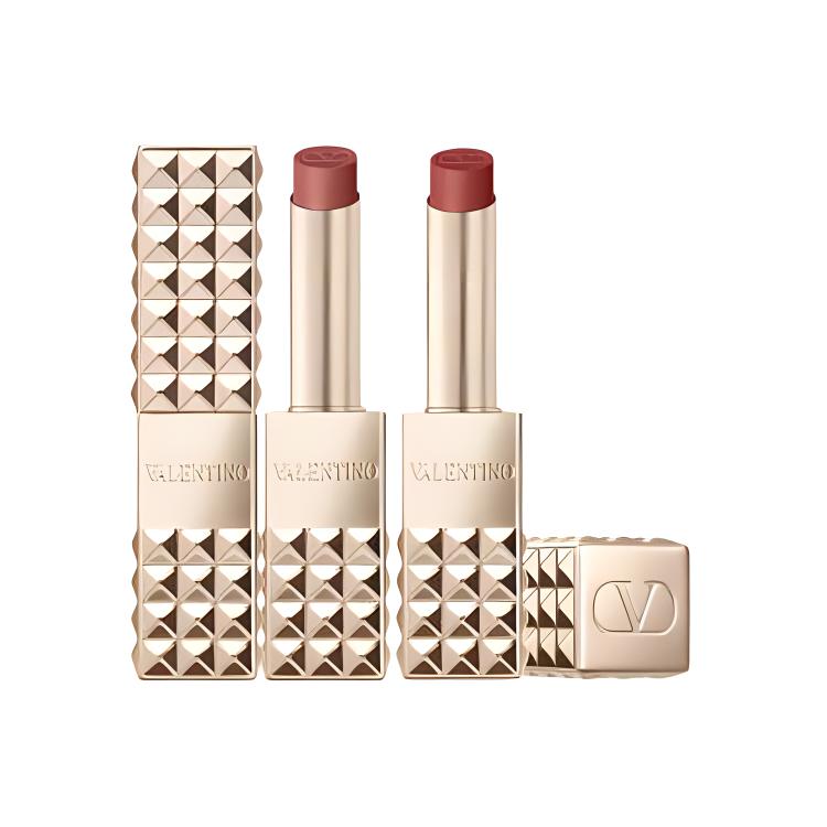 Двойная помада Stud Matte Lipstick Duo, мягкая матовая, легко растушёвывается, 2,3 г*2 Valentino, #111a — фото 3