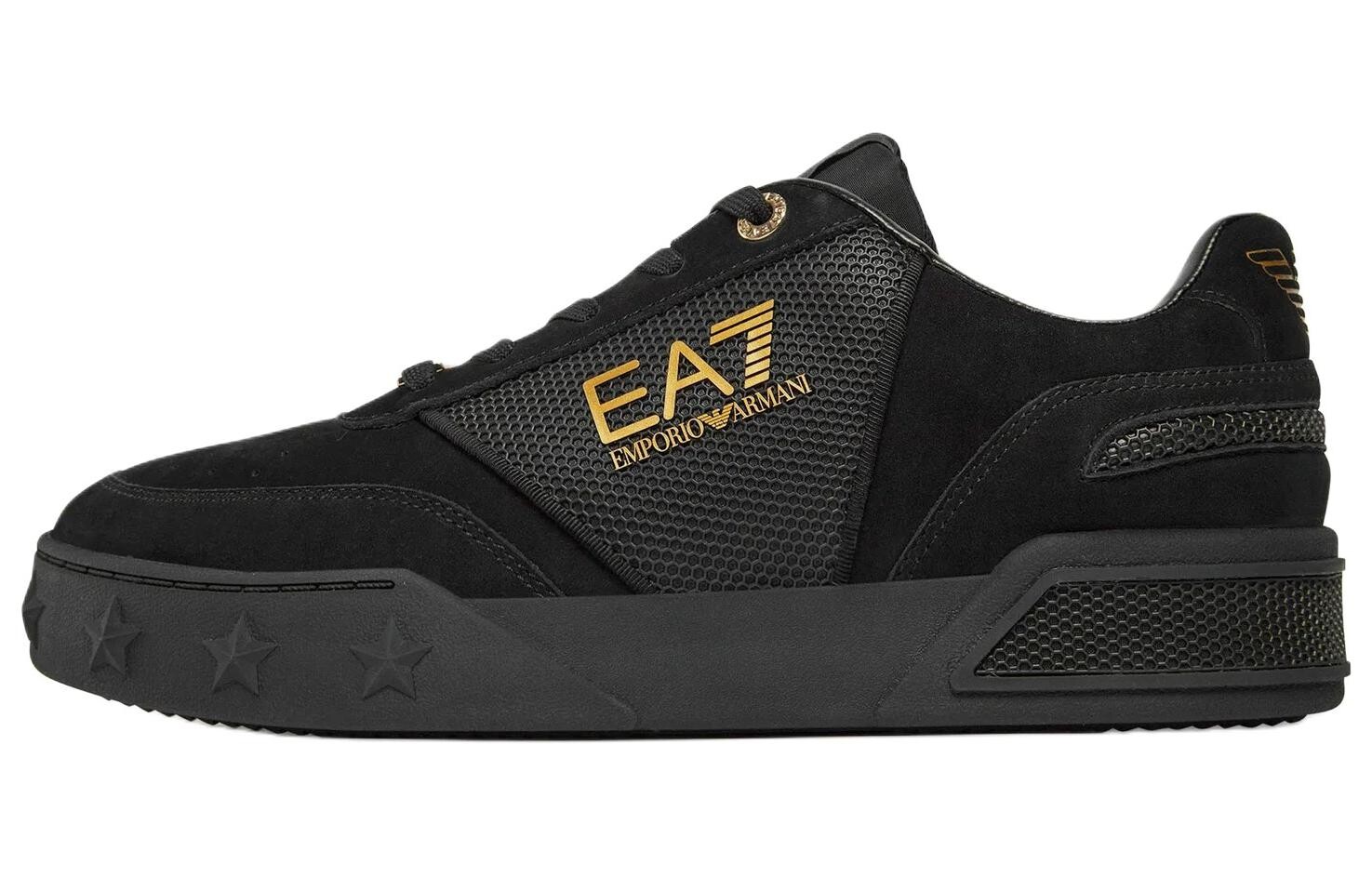 

Кроссовки Ea7 EMPORIO ARMANI Logo-print Lace-up Sneakers, черный