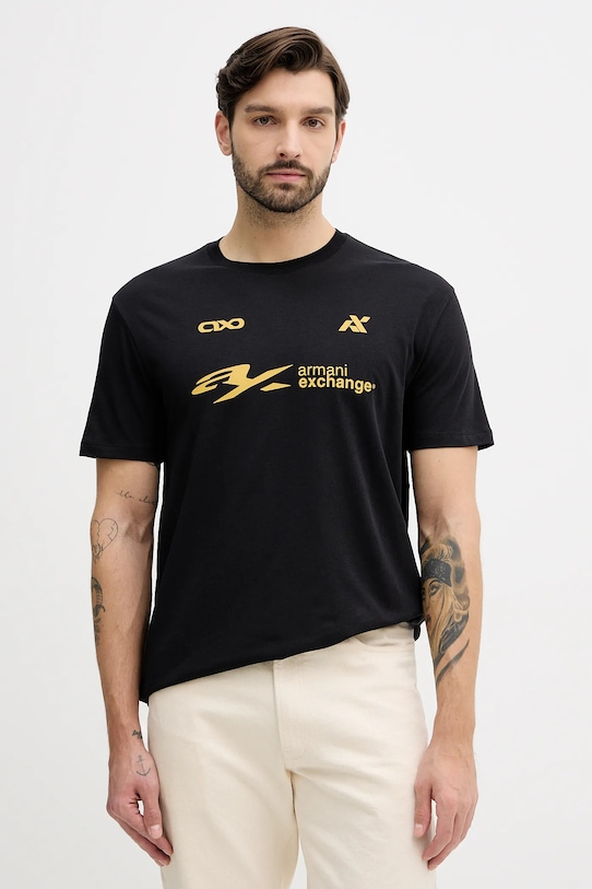 

Хлопковая футболка Armani Exchange, черный