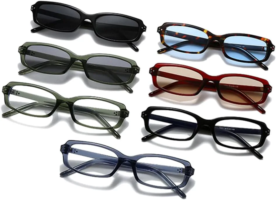 

Спортивные очки для бега и езды на открытом воздухе. Маленькие солнцезащитные очки для женщин и мужчин с заклепками, прозрачные линзы, оправа UV400 UYPTK, Gray Clear