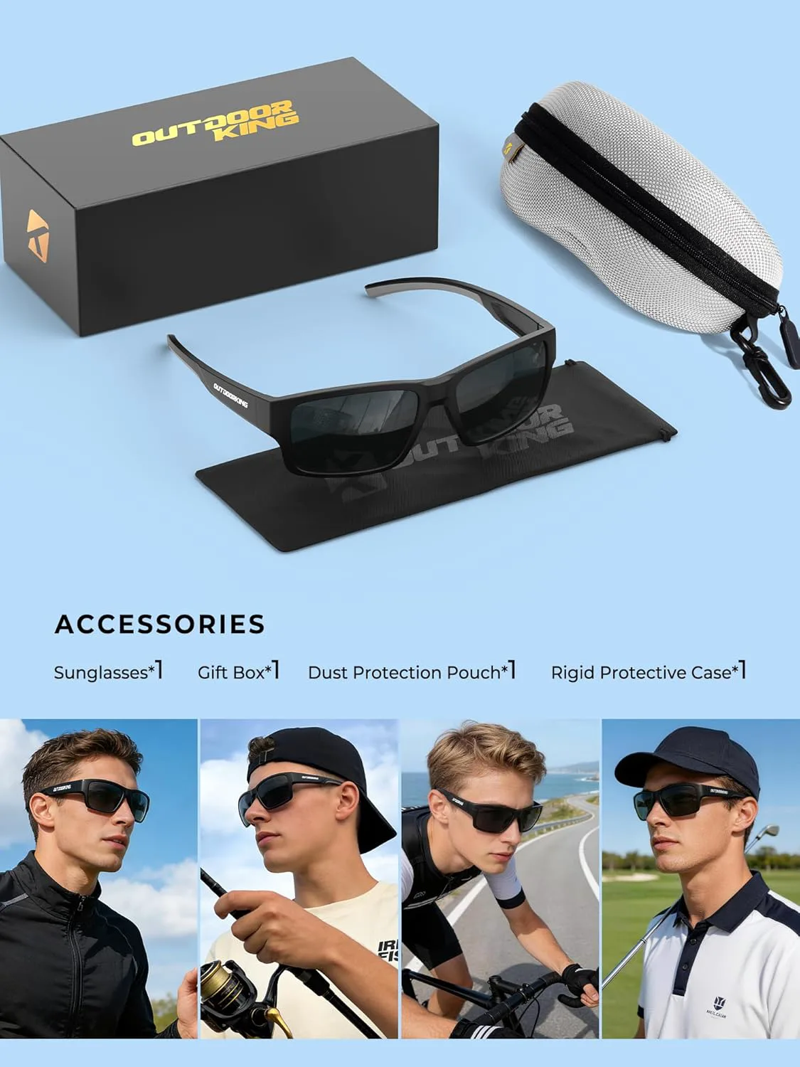 

Поляризованные спортивные солнцезащитные очки для мужчин и женщин, защита от УФ-излучения UV400, обтекаемые очки для вождения, рыбалки OUTDOORKING, Tea + Dark Brown