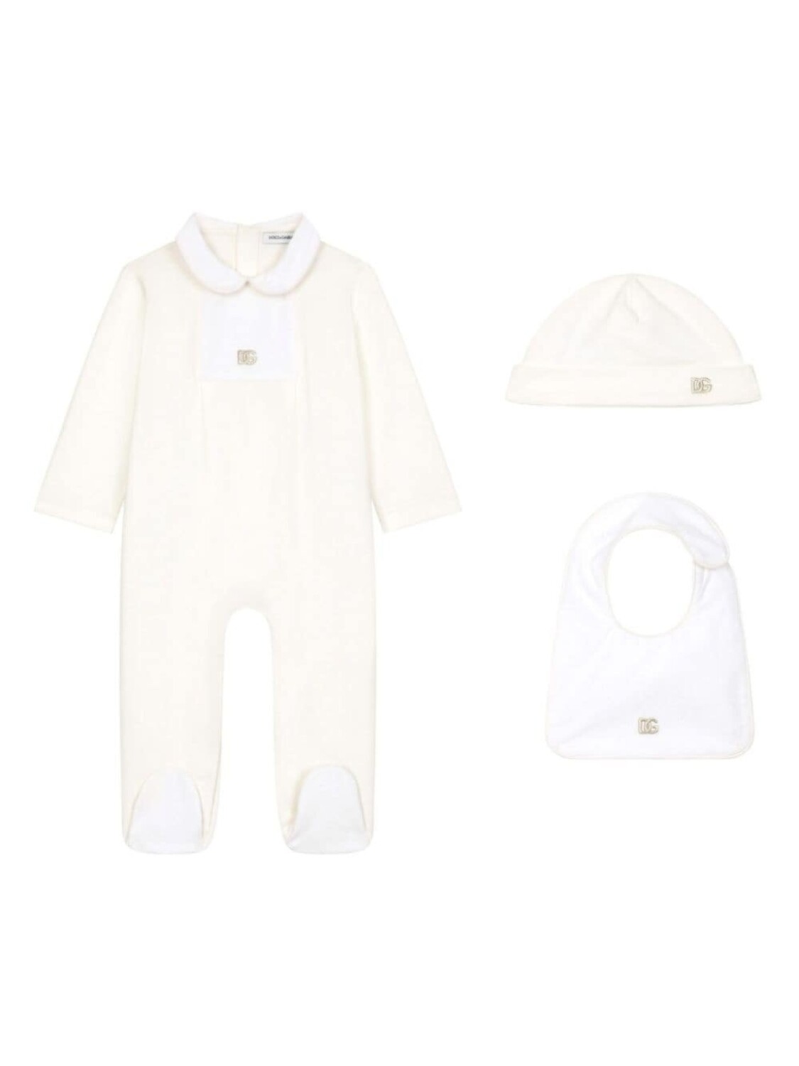 

Dolce & Gabbana Kids комплект Interlock DG-logo babygrow, белый