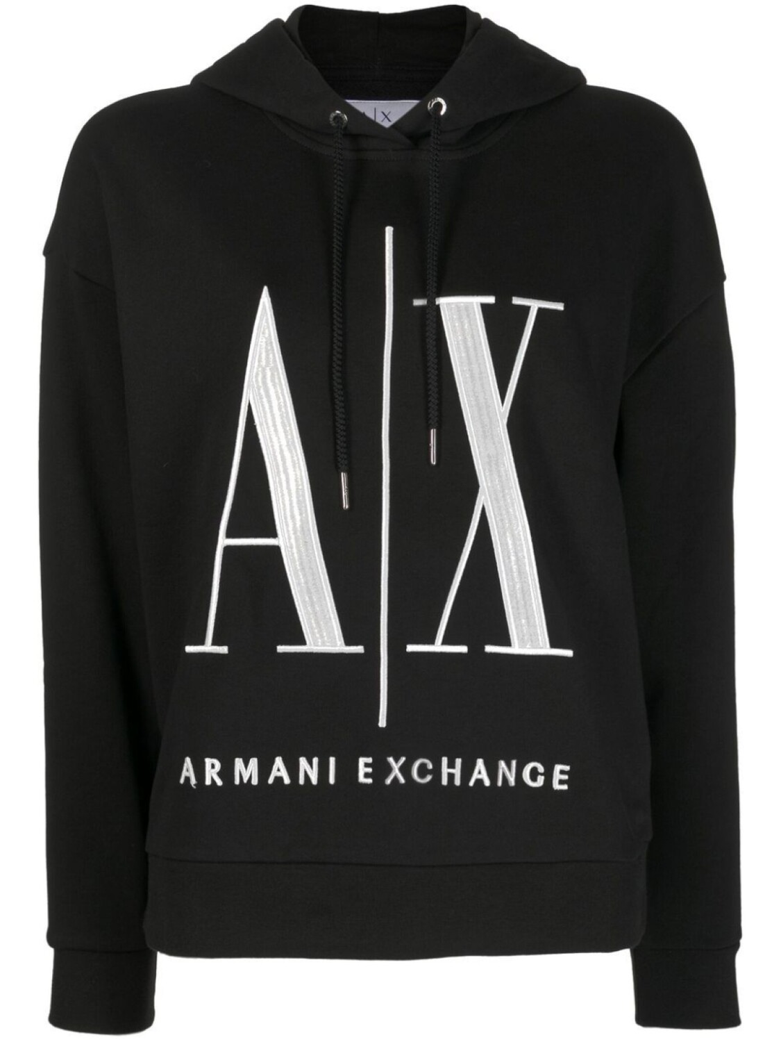 

Armani Exchange худи с вышитым логотипом, черный