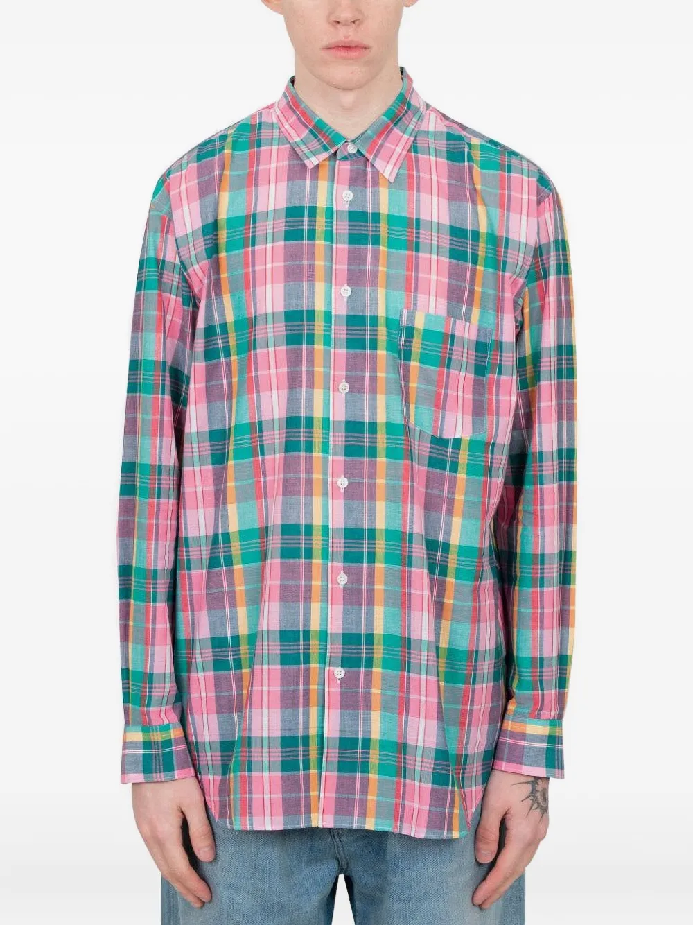 

Клетчатая рубашка с длинными рукавами C.P. Company, розовый