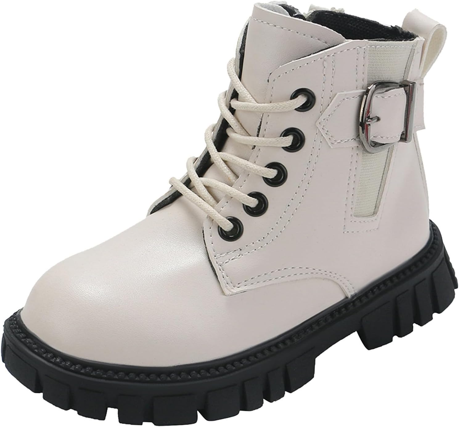 

Сапоги для снега Детская обувь Боковая молния Шнуровка Туристические ботинки Ботинки милитаристского стиля Комфортные зимние сапоги JEUROT, White