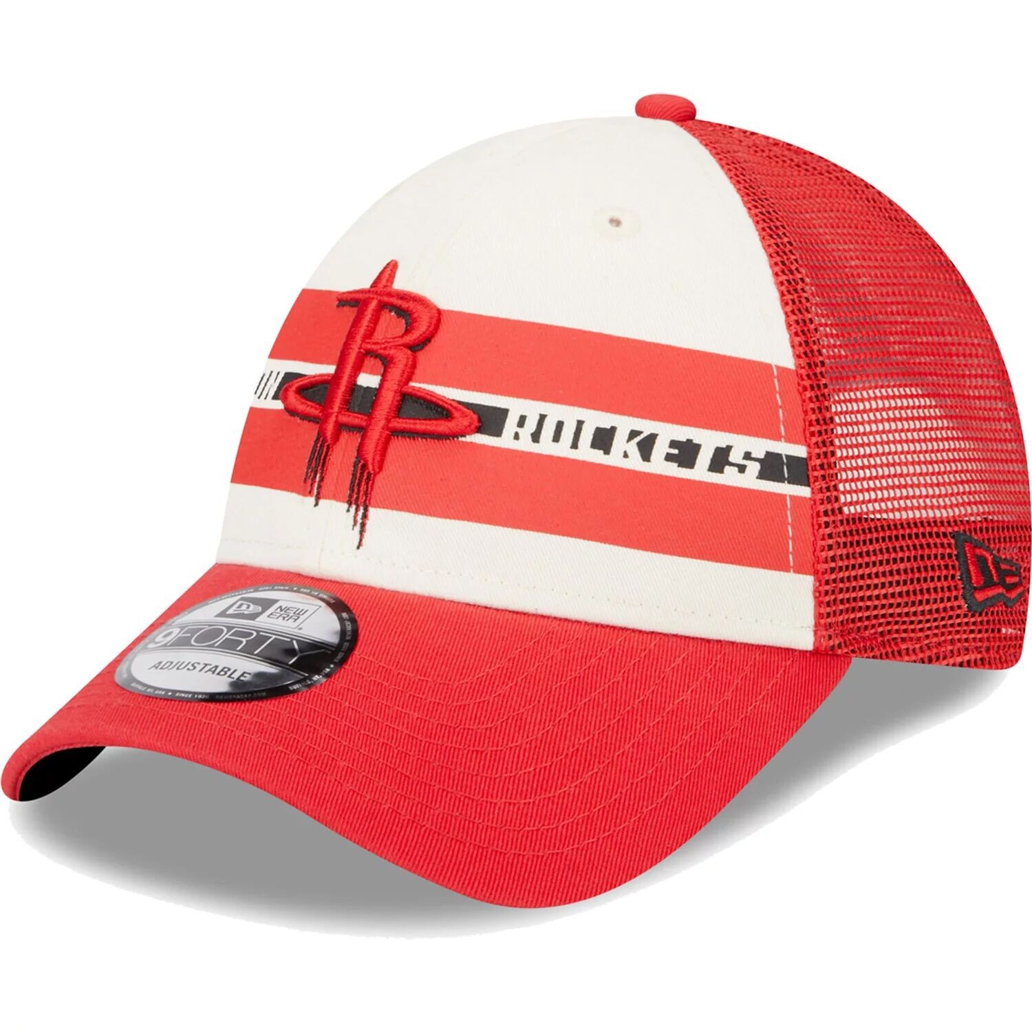 

Мужская кепка New Era Houston Rockets Red Stripes 9FORTY Trucker Snapback