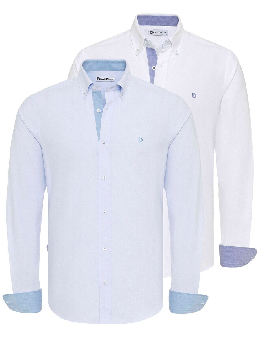 

Повседневная рубашка Dandalo Regular fit Button Up Shirt, цвет mottled blue/white