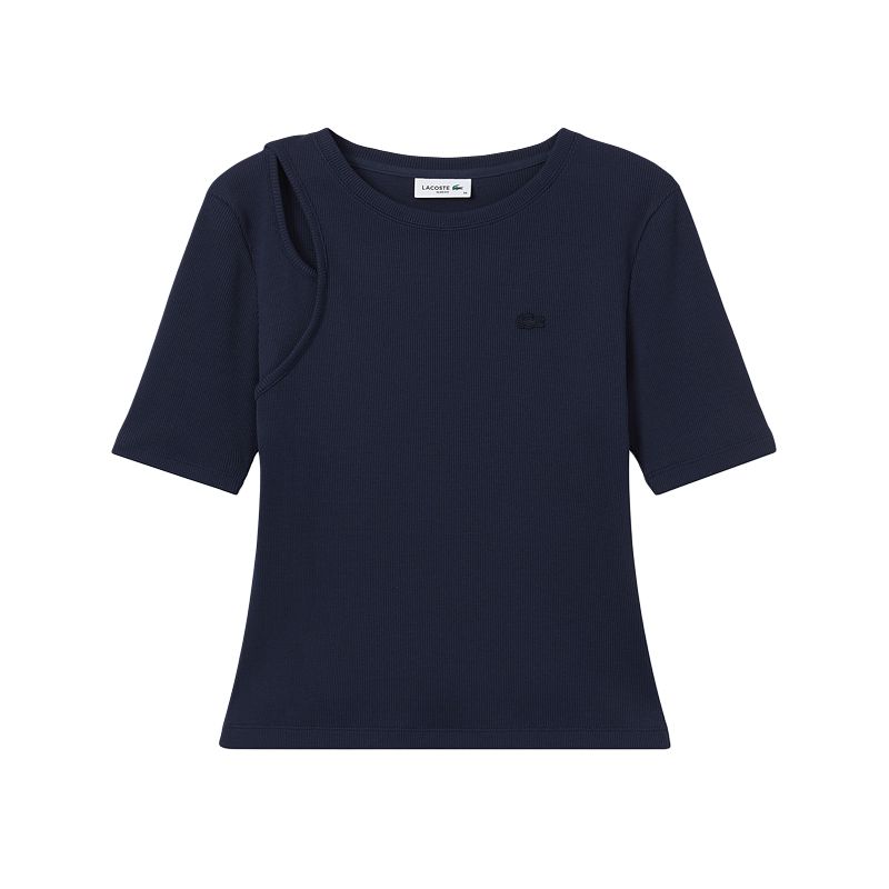 Футболка женская LACOSTE Six/Cookie, цвет Six/Печенье — фото 4