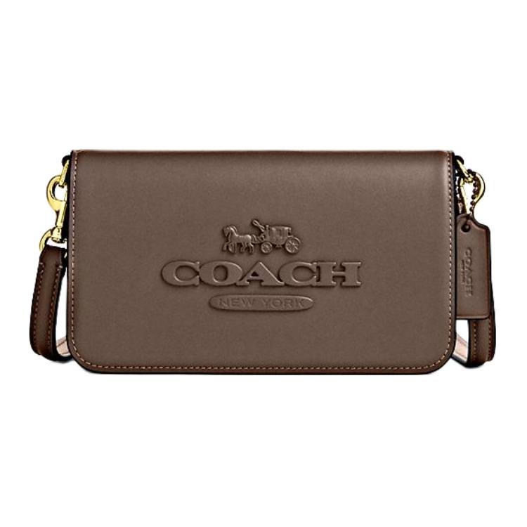 

COACH Женская маленькая сумка через плечо из телячьей кожи бежевого цвета