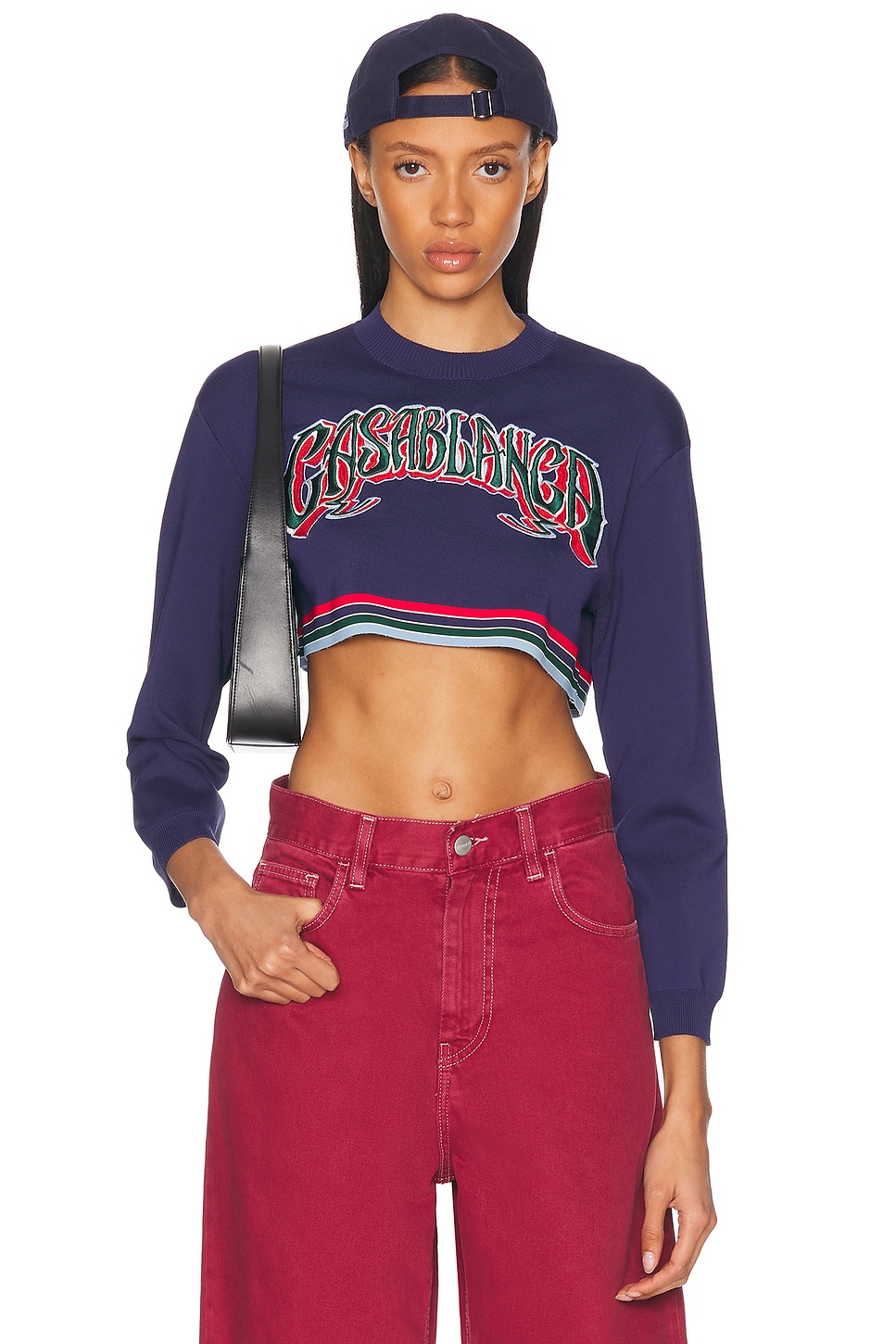

Baseball Cropped Tee Топ Casablanca, Navy
