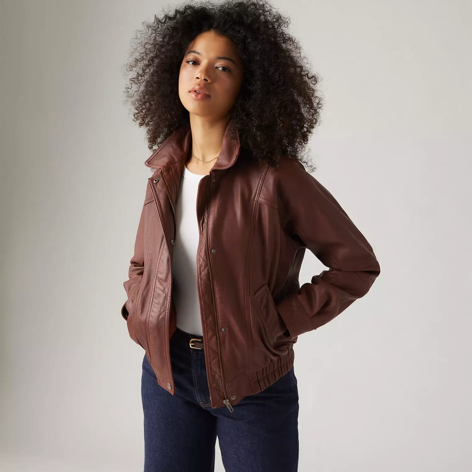 

Кожаная куртка Лоутон Levi's, цвет Bhartiya Dark Brown