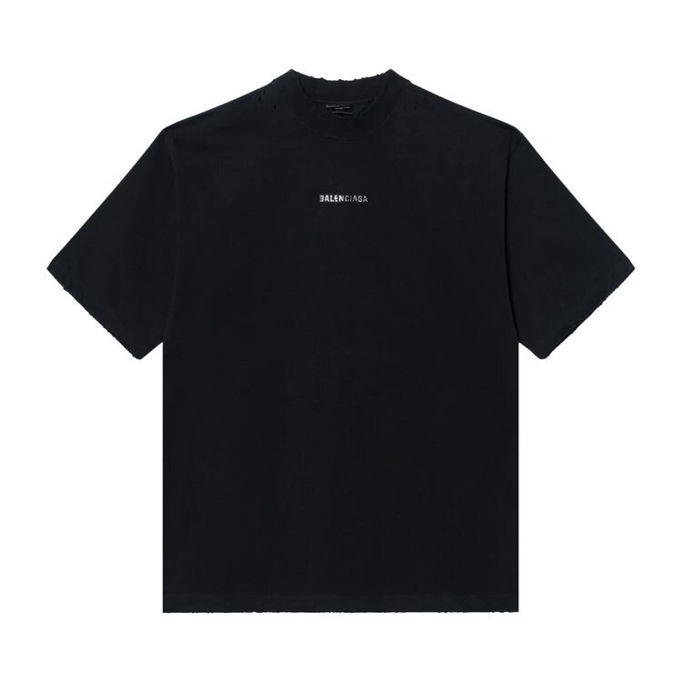 

Футболка Balenciaga Crystal Logo T-Shirt Faded Black, черный