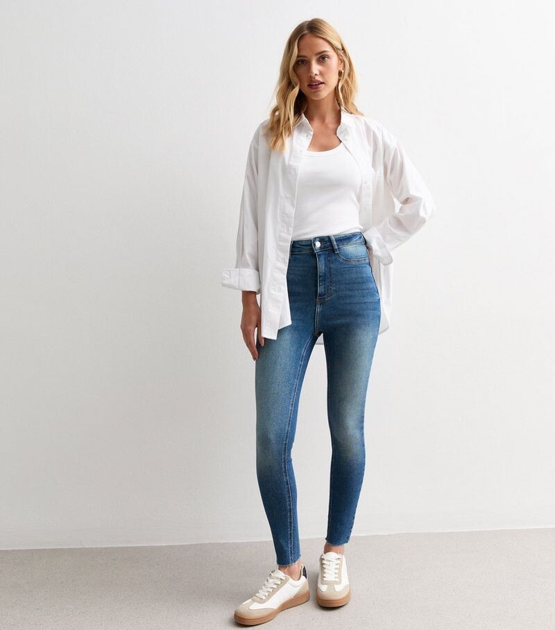 

Синие джинсы скинни Hallie Disco New Look, синий