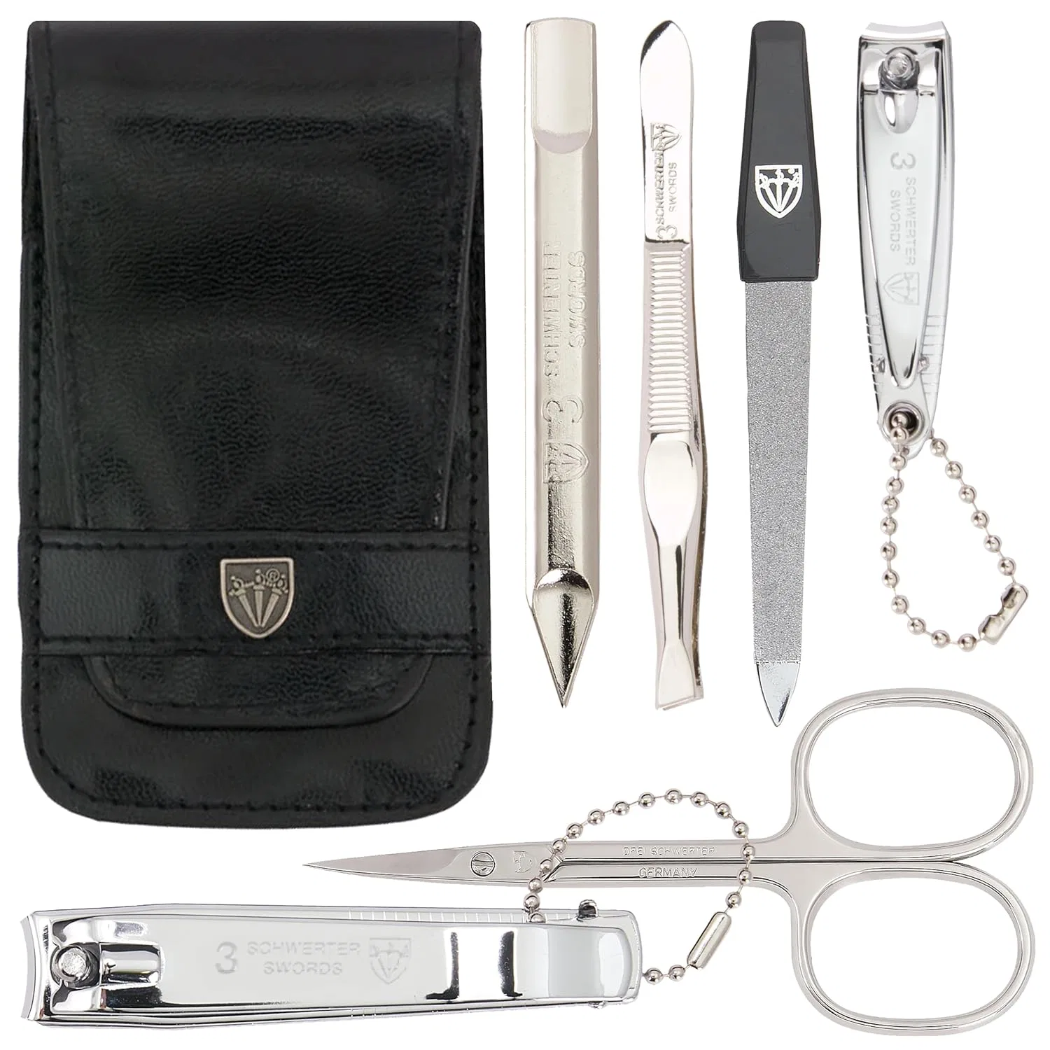 Маникюрный набор «Massa» из 6 предметов от DREI SCHWERTER ‎Drei Schwerter, Black - Faux Leather