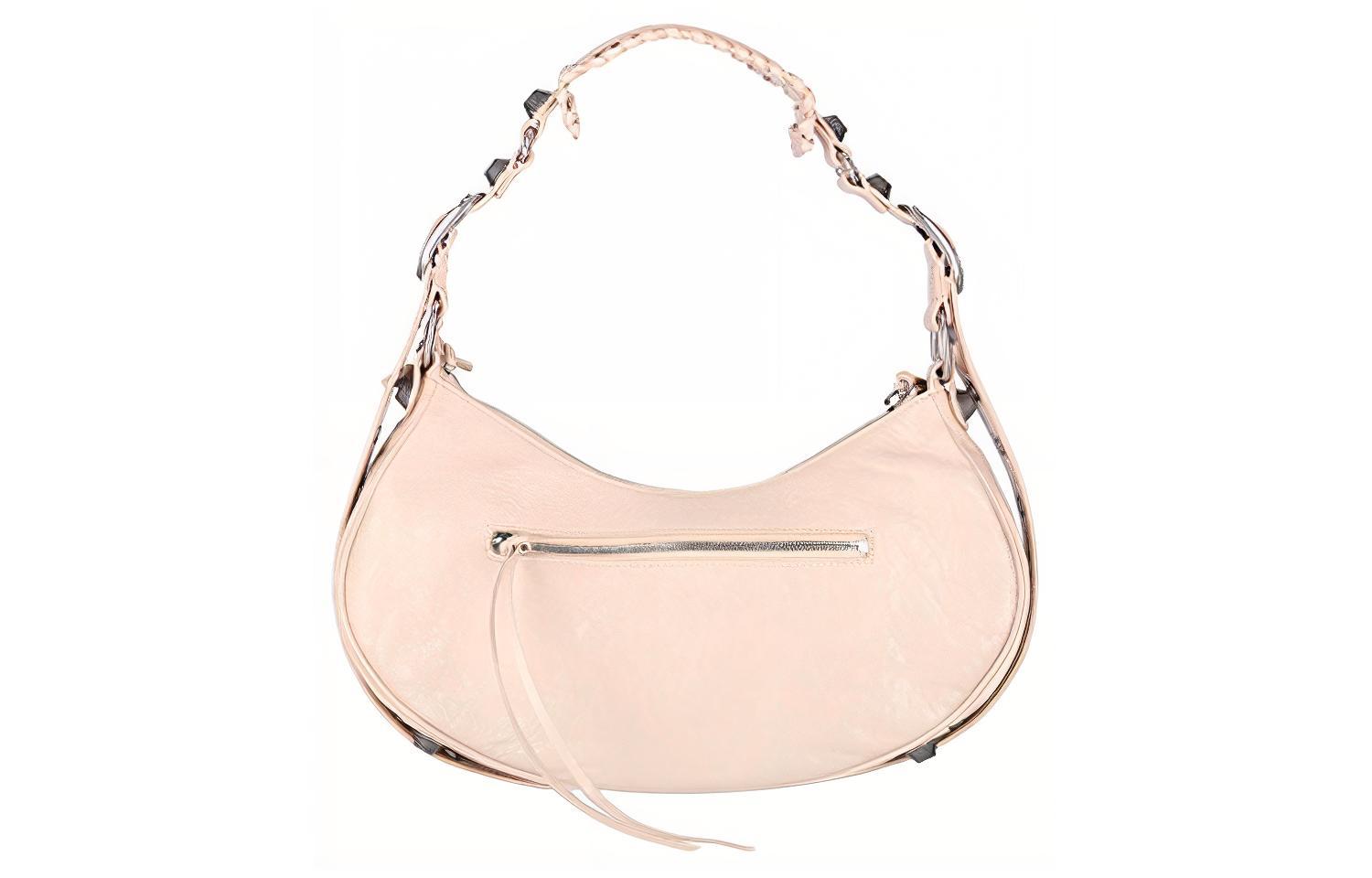 Le Cagole Кожаная Сумка Через Плечо Маленький Размер Женская Бежевая Balenciaga — фото 4