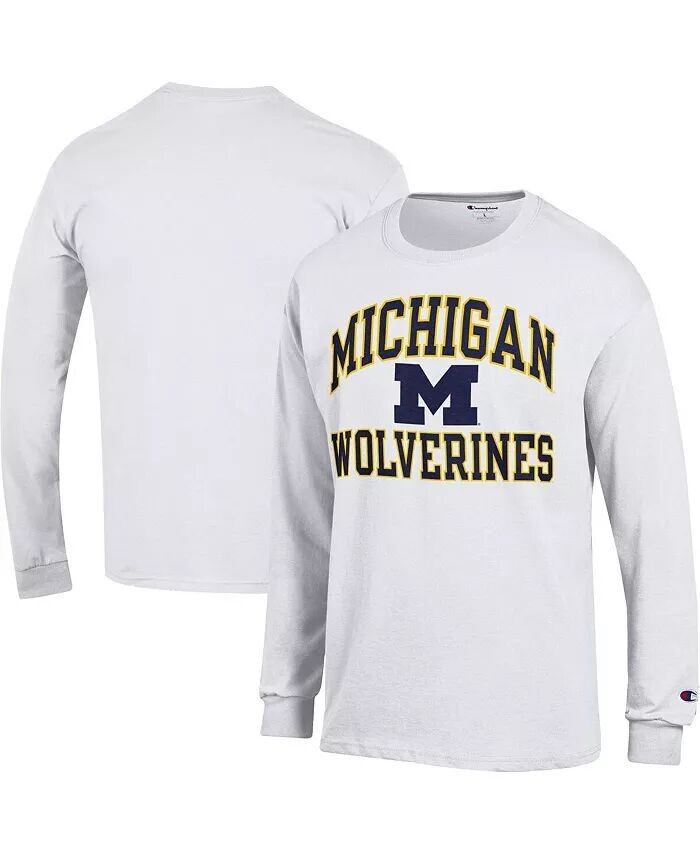 

Мужская белая футболка с длинным рукавом Michigan Wolverines High Motor Champion
