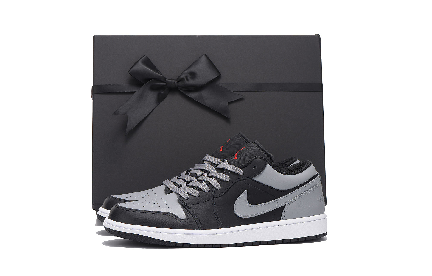 

Баскетбольные кроссовки Air 1 с нескользящим и износостойким покрытием, низкие, винтажные, унисекс, черно-серые Jordan, Black Gray