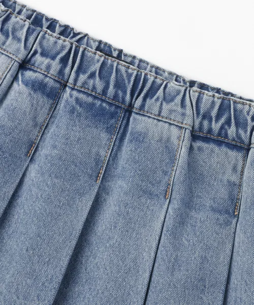 Детская юбка MUSINSA STANDARD KIDS из денима с плиссировкой — фото 4