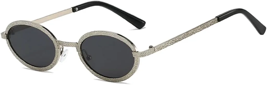 

Винтажные овальные металлические солнцезащитные очки для женщин и мужчин, роскошные солнцезащитные очки с защитой от УФ-излучения UV400 TOIPASTN, Lss045-c4