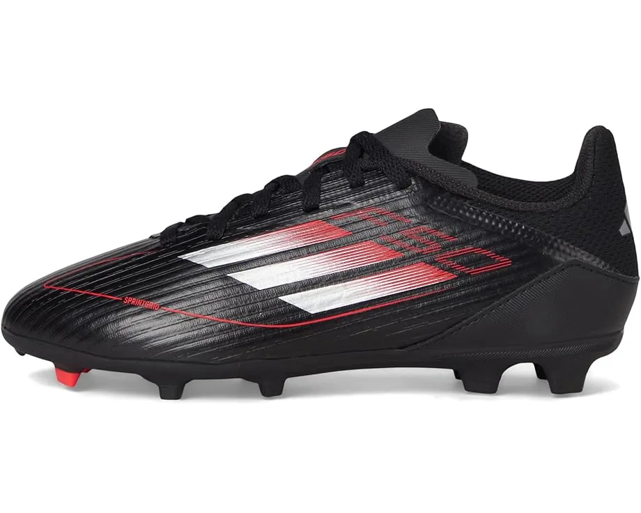 Кроссовки Adidas Kids F50 League Firm Ground/Multi Ground Soccer Cleats (Little Kid/Big Kid), Black/Iron Metallic/Lucid Red — фото 4