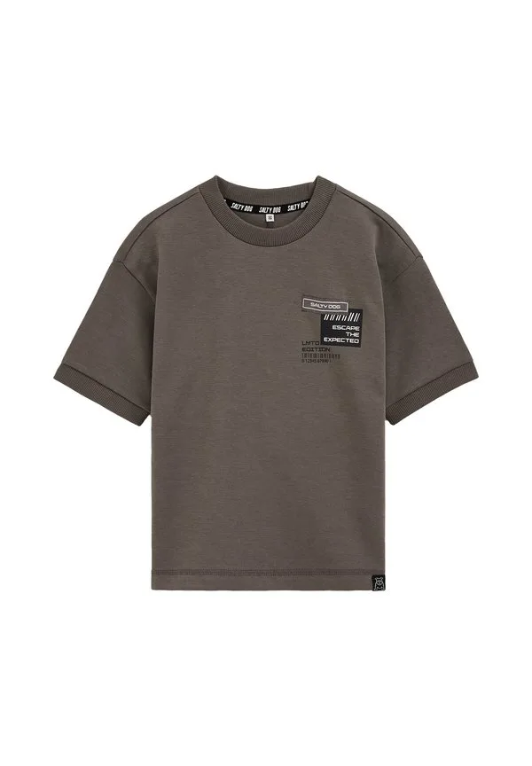 Футболка с принтом "соленая собака" We Fashion, Dark Grey — фото 4