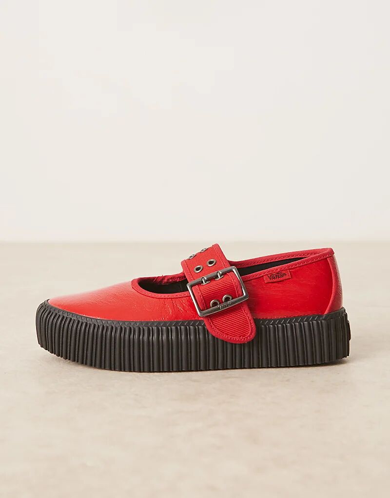 Кроссовки Vans Mary Jane на платформе в цвете красный металлик — фото 2